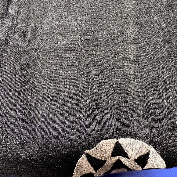 THML Embroidered Tunic Tank Top Black Gray Gauzy Flowy Boho Casual Size M - Picture 9 of 11